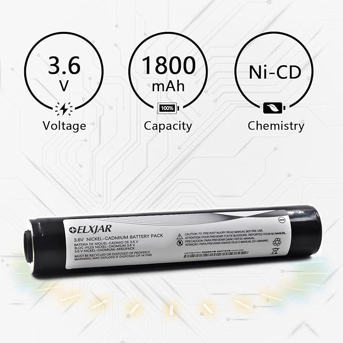 (2-Pack) 3.6V 1800mAh Ni-CD Rechargeable Battery Pack Replacement for Streamlight Stinger DS LED HP XT 75175 75375 PolyStinger Pelican M9 Flashlight