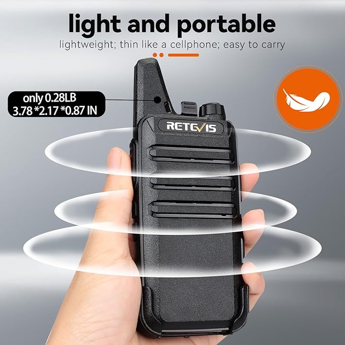 Retevis RT22 Two Way Radio Long Range Rechargeable,Portable 2 Way Radio, USB-C Charging, Handsfree Walkie Talkies for Adults Cruise Hiking Camping(4 Pack)