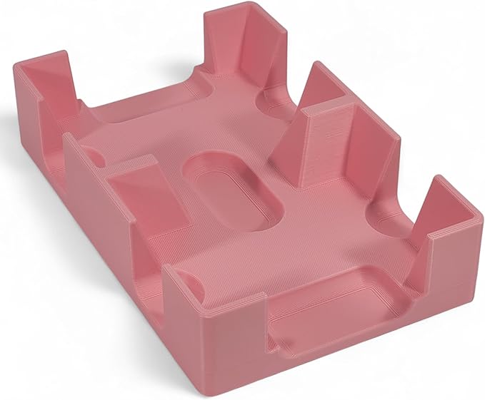 Deluxe Playing Card Tray or Caddy for Card Games Like Canasta, Rummy, UNO and More - Cardian Brand cardholder/Caddy with Felted Bottom - Non-Swivel - Made in USA (Pink)