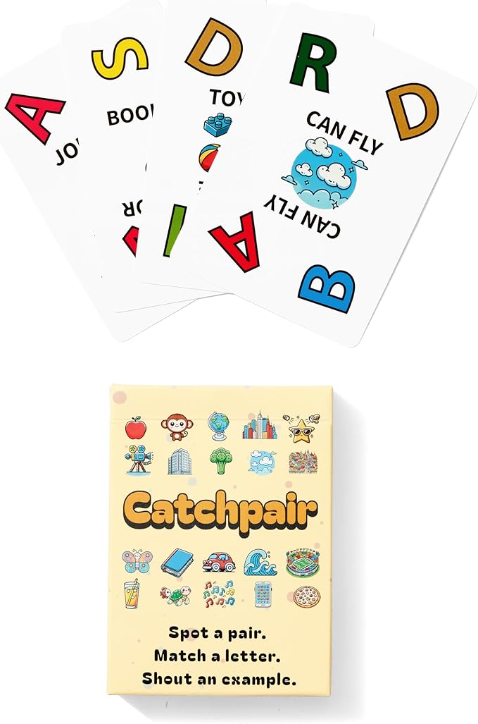 Catchpair - Quick-Thinking Word & Category Card Game - Easy to Learn Word Games for Adults and Families - 9+ Ages 2-6 Players 10-15 Mins