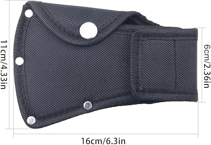 Outdoor Camping Axe Head Protector Nylon Sleeve Thick 1.25LB 6.30x4.33 Inch Double Buckle Short Handle Axe Protector Outdoor Hiking Work Black