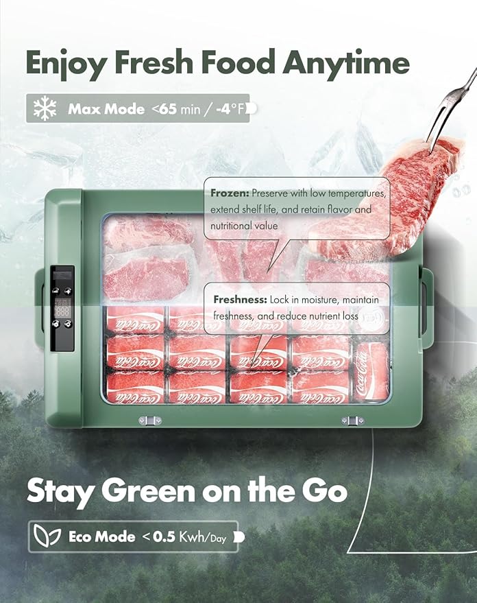 A-Premium 12 Volt Refrigerator 47QT/44.7L Portable Car Fridge Cooler (w/ ABS777 Cover), -4°F~68°F Fast Cooling with 12/24V DC & 110-240V AC for Roadtrip, Camping, Travel, RV, Fast Cooling & Two Modes