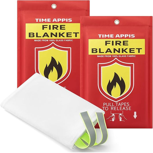 Fire Blanket, Fire Blankets Emergency for Home Kitchen, 40 x 40 Inch Heavy Duty Fiberglass Insulation Fire Blanket, Emergency Fire Retardant Blankets for Camping Fireplace BBQ, 2 Pack