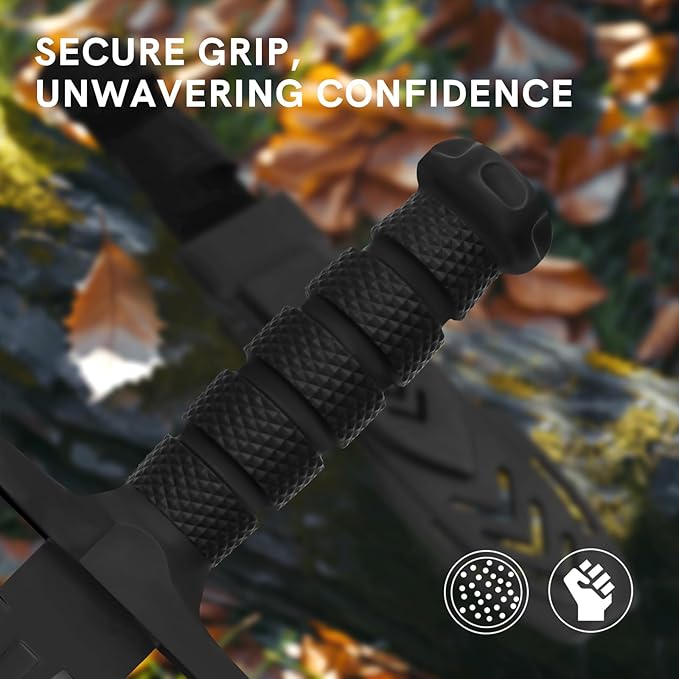 Dispatch Fixed Blade Hunting Knife with Sheath, 12-inch Survival Knives for Men Tactical Bowie Knife with Non-Slip Handle for Bushcraft, Outdoor Camping