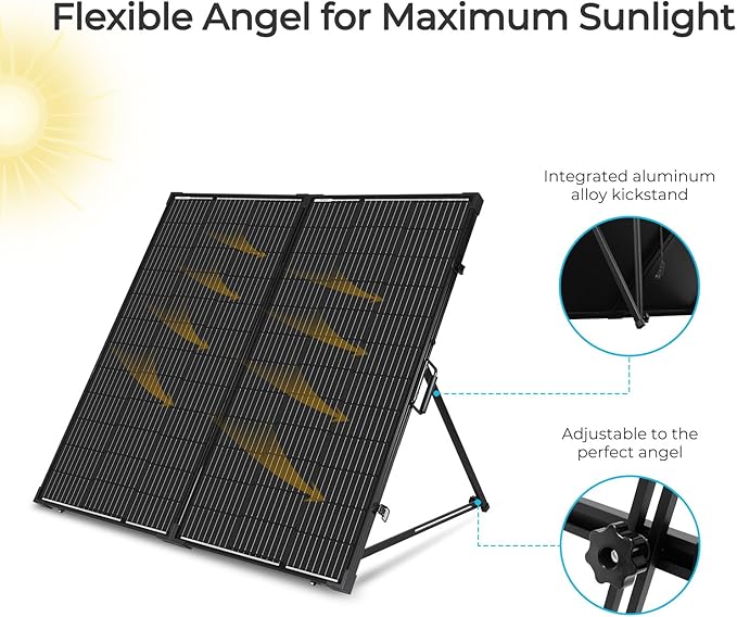 Renogy 200W 12V Portable Solar Panel Suitcase with Waterproof 20A Charge Controller, Foldable 200W Solar Panel with Adjustable Kickstand, Solar Charger for Power Station, RV, Camping, Off Grid