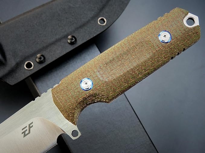Eafengrow EF131 Fixed Blade Knife,DC53 Steel Blade,Micarta Handle Full Tang Fixed Knifes for Camping Hunting Bushcraft