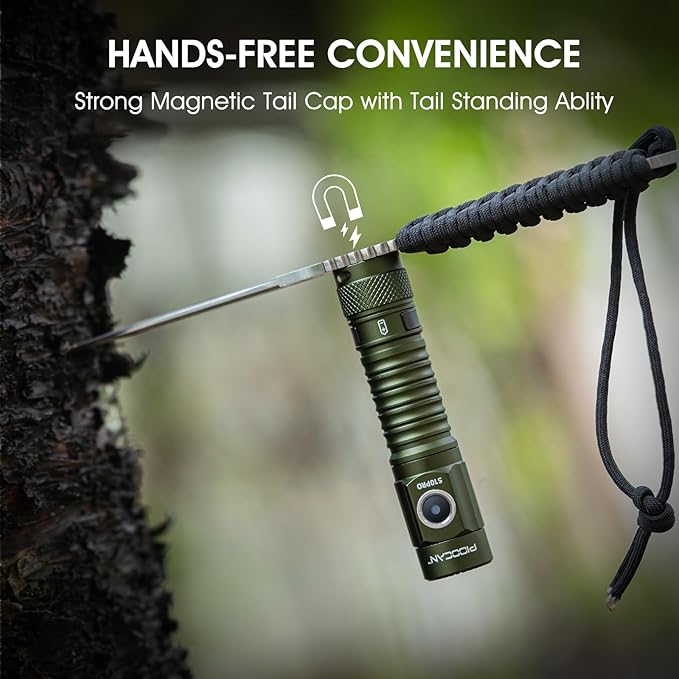 S10Pro EDC Flashlight Rechargeable,Pocket Flashlight 2500 High Lumen Super Bright,Mini Tactical Flashlight Powerful Magnetic,IP68 Waterproof 5 Modes Flash Light for Camping Hiking Emergency