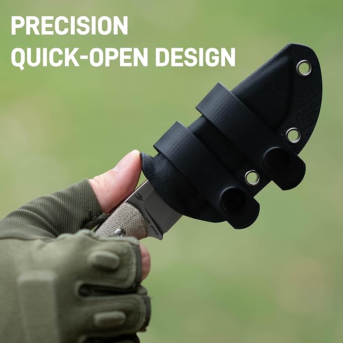 CJRB Mutt Fixed Blade Knife with Sheath, 3.18" AR-RPM9 Steel Blade with Micarta Handle Camping Hiking Survival Knife for Men Women, J1958 Green