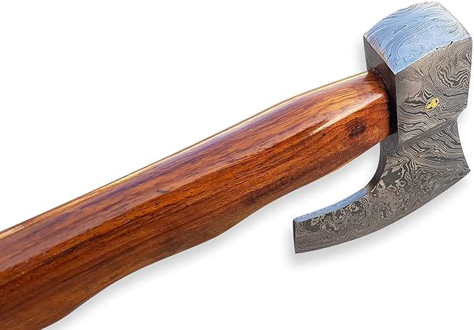 Damascus Steel Blade Axe Hatchet Tomahawk Hunting Knife Camping Outdoor/Life time Warranty on Manufacturers defect. SM14