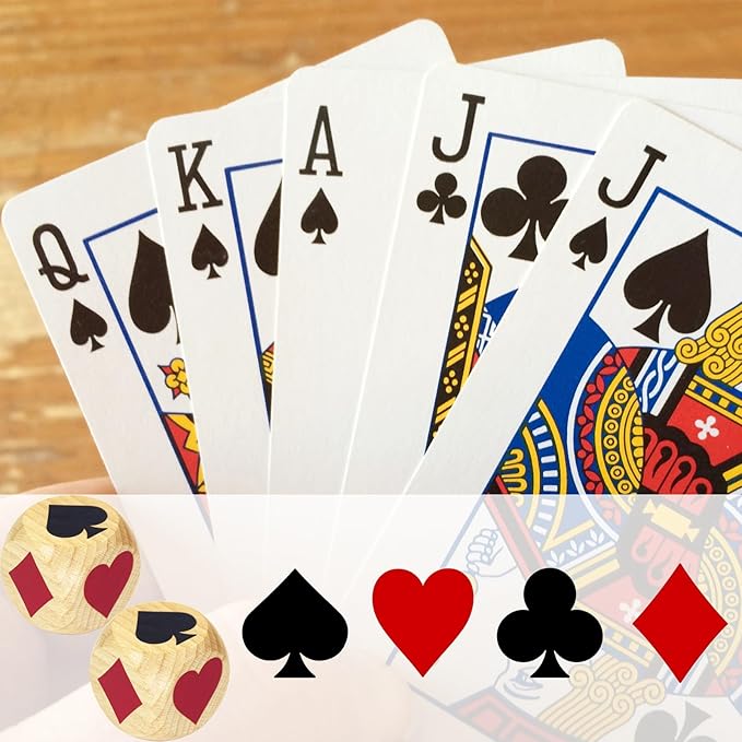 Marker Dice Euchre Pinochle Bridge Playing Cards Poker Whist Cards Markers Dice Euchre Cube Card Deck Marker Game Dice Wooden Indicator for Euchre Pinochle Bridge Enthusiasts (2 in) (2 Pcs)