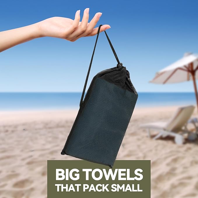 Microfiber Beach Towel-Perfect for Travel, Sports, Camping, Swimming, Yoga, Gym- Quick Dry, Sand Free, Compact, Lightweight, Absorbent (Navy Blue,X-Large(200x90cm, 78x35”))