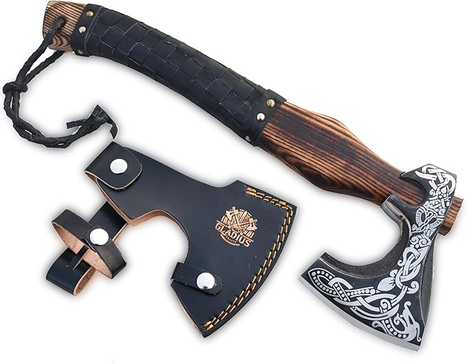 | Exquisite Handmade Viking Axe - Ideal for Collectors & Enthusiasts | Authentic, Artisan-Crafted | Medieval Styled Axe with Durable and Robust High Carbon Steel (GC-AX05)