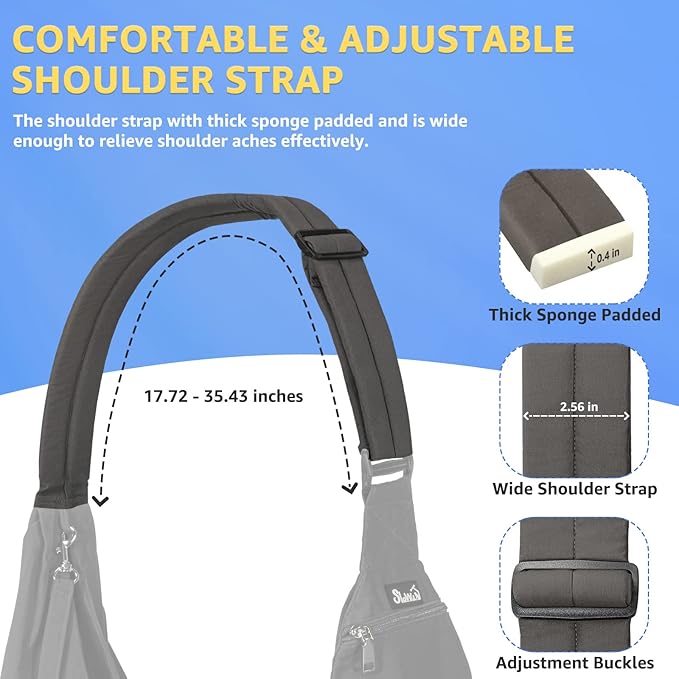 SlowTon Dog Carrier Sling - Thick Padded Shoulder Strap Adjustable Dog Carriers for Small Dogs, Puppy Carrier Purse for Pet Cat with Front Zipper Pocket Safety Belt Machine Washable (Gray, XS)
