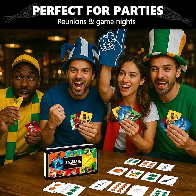 QUOKKA Baseball Fast-Paced Card Game for Kids & Adults ??128 Cards & Easy Rules ??Quick & Fun Matching Game ??2-8 Players ??Ages 8+ ??Perfect for Family Games Night, Travel and Parties