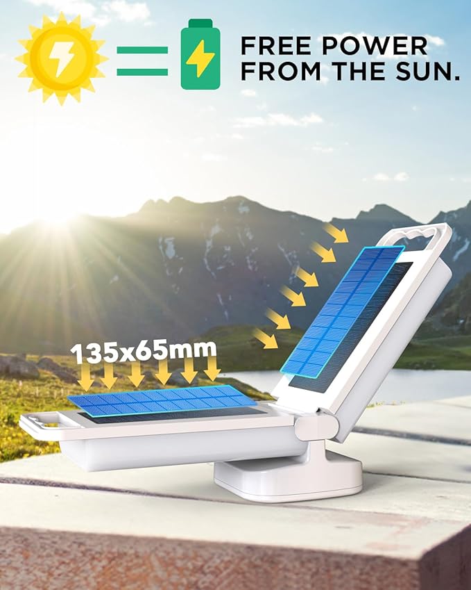 Solar Camping Lantern 6000mAh 2 Pack, USB Rechargeable Camping Light & Power Supply, Dimmable LED Night Lamp with Up to 80Hrs Runtime, Survival Gear for Emergency, Hurricane, Hiking & Outdoor, Indoor