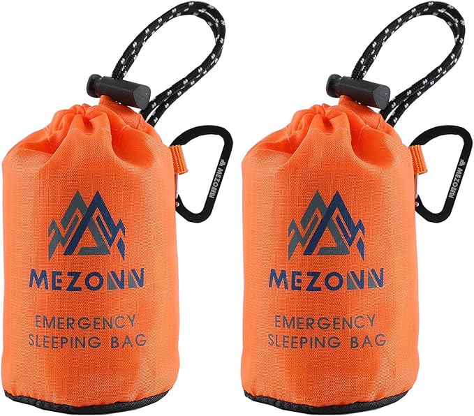 Emergency Sleeping Bag Survival Bivy Sack Use as Emergency Blanket Lightweight Survival Gear for Outdoor Hiking Camping Keep Warm After Earthquakes, Hurricanes and Other disasters