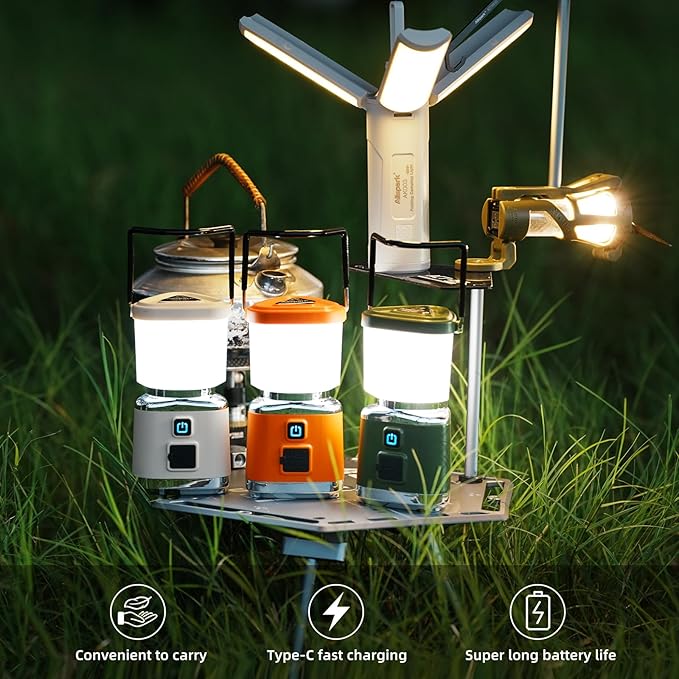 Allspark LED Camping Lantern Rechargeable,Dimmable Magnetic Camping Light,1000LM, 4 Light Modes,Waterproof Tent Lights,Emergency Light for Home Power Outages, Hurricane, Storm,Outdoor Hiking(Orange)