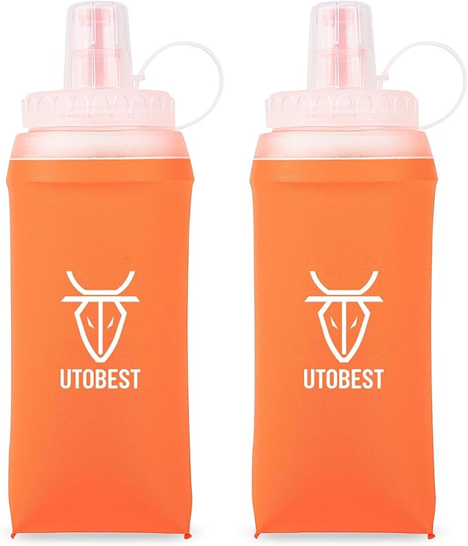 2 Pack Soft Flask Running Water Bottle Collapsible Water Bottle for Trail Running Hydration Pack Hiking Cycling Climbing 350ML