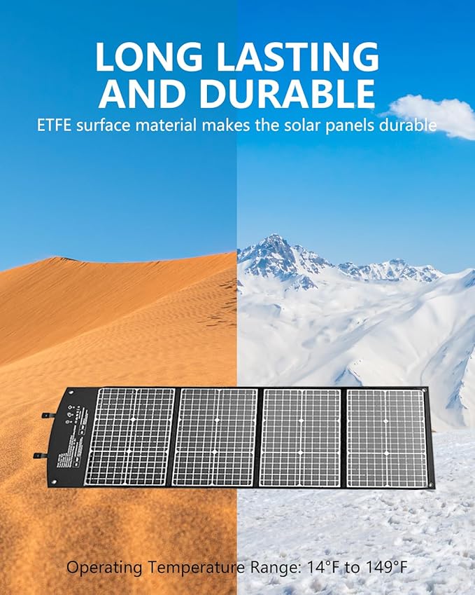 ELECAENTA 120W Portable Solar Panel for Power Station Generator, 25% High Conversion, 45W USB C QC 3.0 for Cell Phone Tablet Camera Drone, Foldable ETFE Solar Charger for Outdoors Camping Off Grid