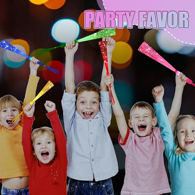 48PCS Fiber Optic Wand Glow Sticks, LED Light Up Wand, Glow in the Dark Party Supplies, Light Up Party Favors, Fiber Optic Lights, Glow Flashing Light Sticks for Neon Party Decorations, Christmas