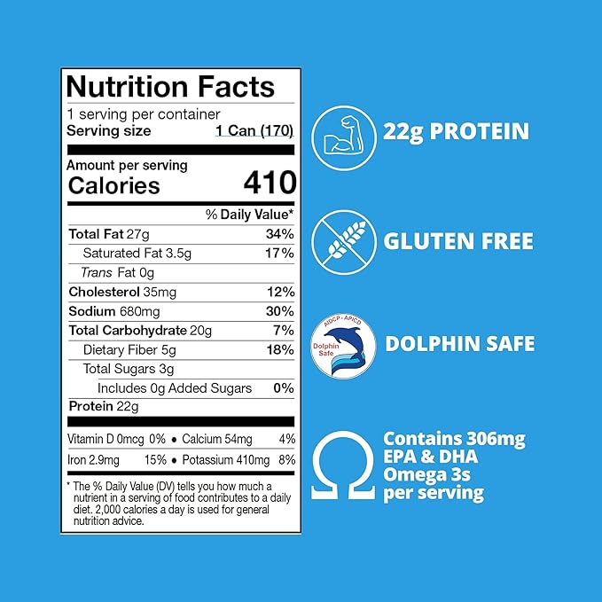 Kitchen & Love Wild Caught Skipjack Tuna with Lentils, Red Beans, White Beans & Chickpeas in Olive Oil, Gluten-Free, 22g Protein per serving, 6 oz, Pack of 8