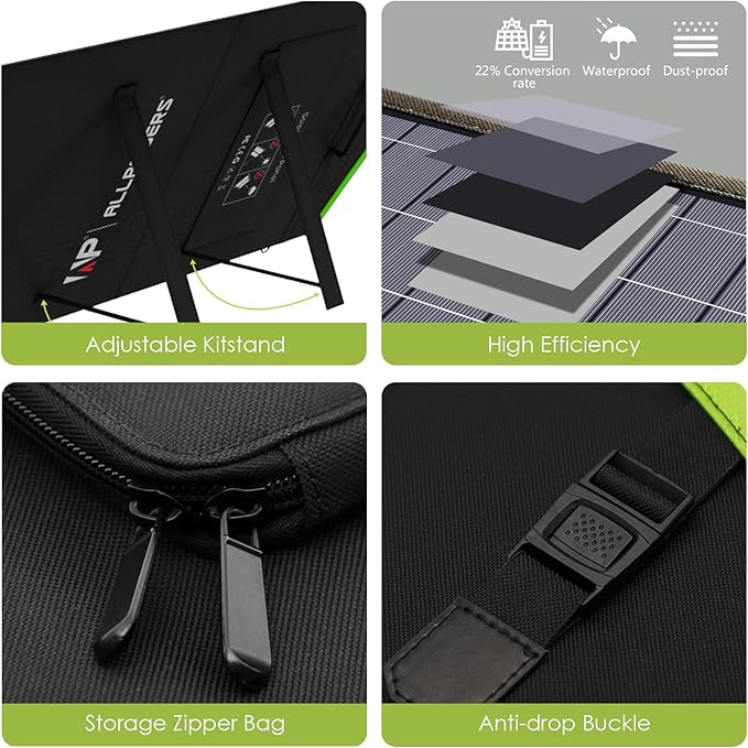 ALLPOWERS SP033 200W Portable Solar Panel Foldable, 23% High Efficiency Solar Charger with MC4 Connectors for Power Station, RV, Camping, Home Use, Compact Folding Solar Panel(SP033-200W