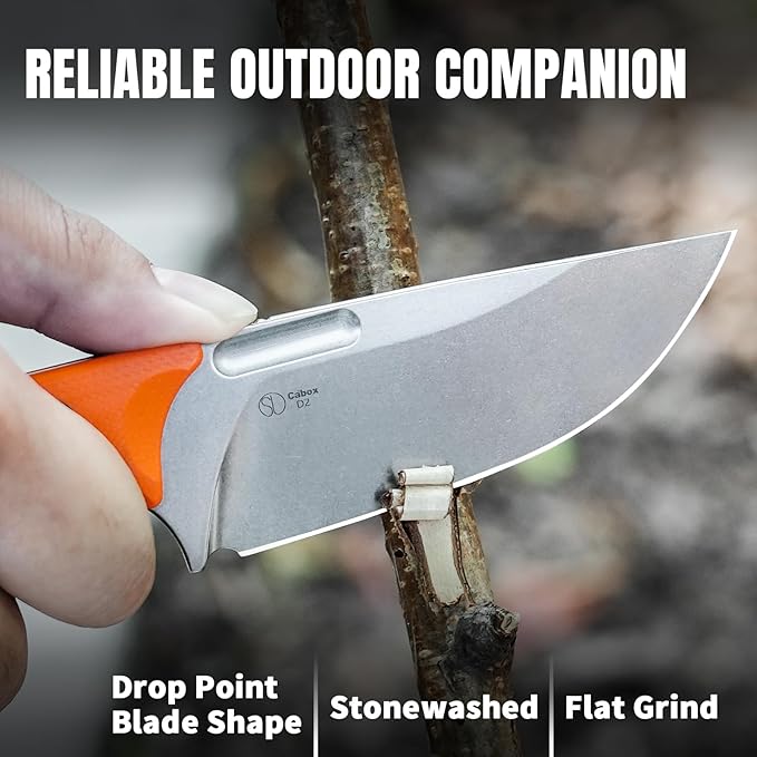 Kizer Cabox Fixed Blade Knife 3.36" D2 Steel Fixed Blade Hunting Knife G10 Handle with Sheath Survival Camping Knife 1048M2