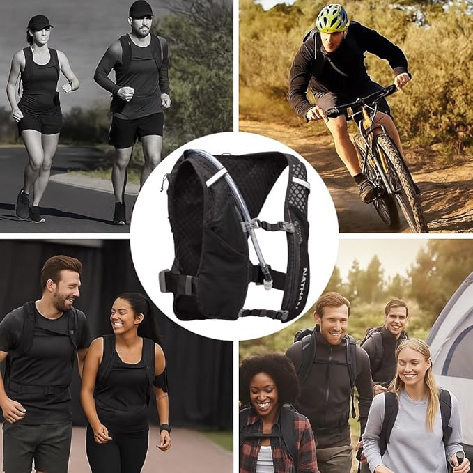 Nathan QuickStart 1.5L Hydration Pack Vest with Bladder or flasks, Storage Pockets, Breathable Moisture-Wicking Fabric, Adjustable Straps for Running, Hiking, Walking, Marathons, Obstacle Races