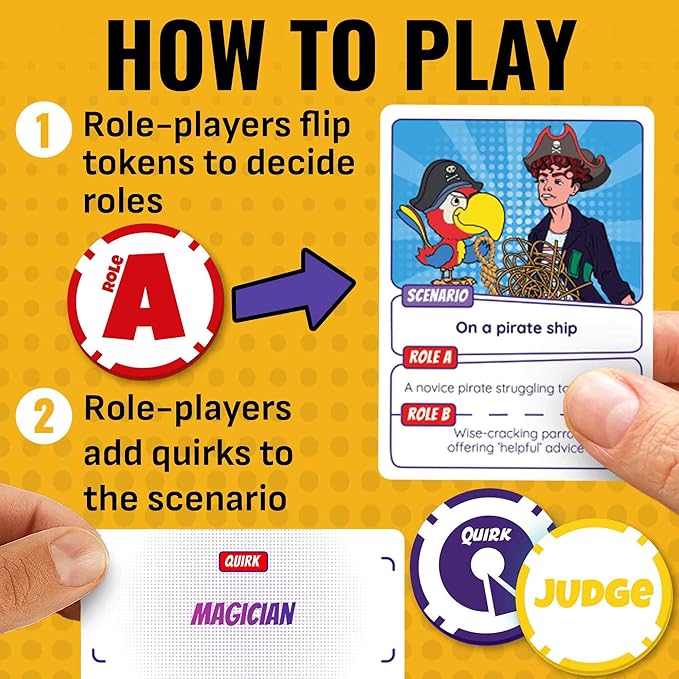 QUOKKA Charades & Guessing Game for Family - 120 Hilarious Scenarios & Quirk Cards | Perfect for Family Game Night, Parties, Gifts & Reunions | Original Pack