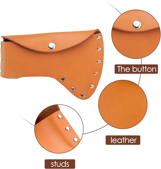 Axe Head Sheath, Durable Camp Axe Case Blade Cover, Leather Holster, Hatchet Cover, Sheath Cover for 4.13 inches - 4.72 inches Belt