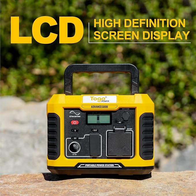 Togo POWER Portable Power Station-500W Solar Generator with 120V/Peak 1000W AC Outlet 288Wh Lithium Battery,7-Port Charging Backup for Off-Grid Road Trip CPAP Home Emergency Power Outage