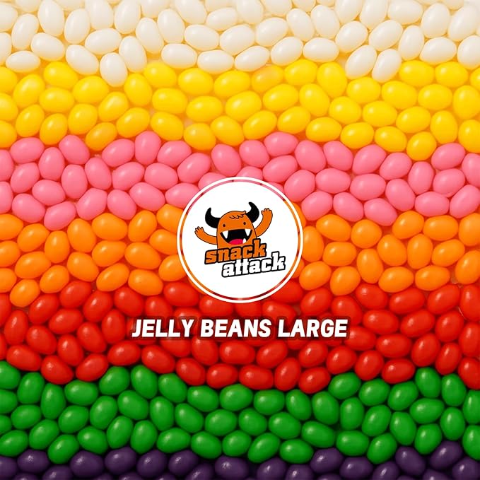 Snack Attack Large Jelly Beans ??Assorted Retro Flavors ??Resealable Bulk 10lb Bag, Gluten-Free & Peanut-Free, Old-Fashioned Chewy Treat for Parties, Office Snacks & Easter Baskets