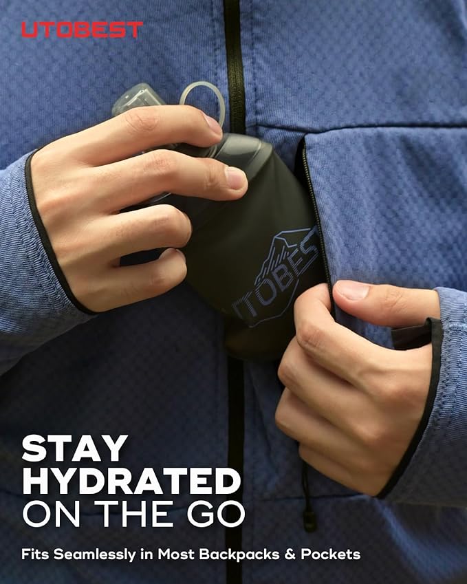 Soft Flask, 1 Pack Flexible TPU Hydration Water Bottle, Collapsible for Running, Hiking, Cycling, Climbing, and Marathon