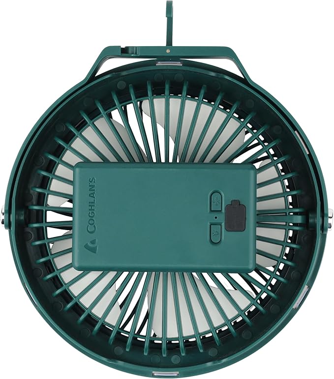 Coghlan's Portable Camping Fan with LED Light – Battery-Powered, Compact Design, Quiet Operation, USB Rechargeable for Tents, Outdoor Adventures, Emergency Use, and Travel