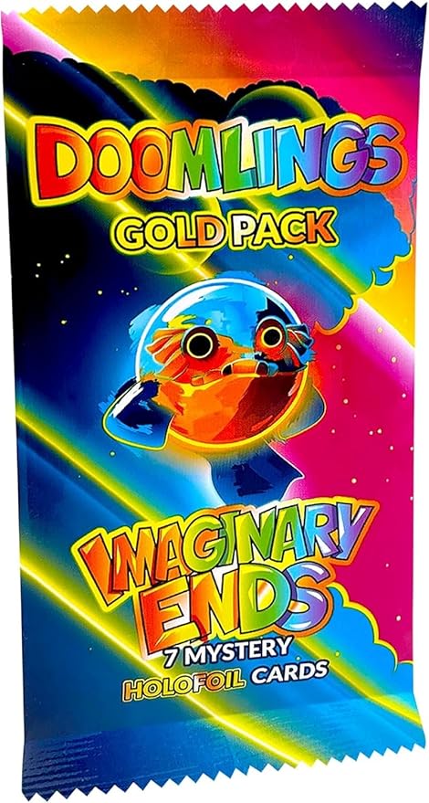 Doomlings Card Game: Imaginary Ends Expansion - Collectible Mystery Holofoils Gold Pack | Strategy Game for Kids, Teens & Adults | 2-6 Players, Ages 7+ (21 Holofoils)