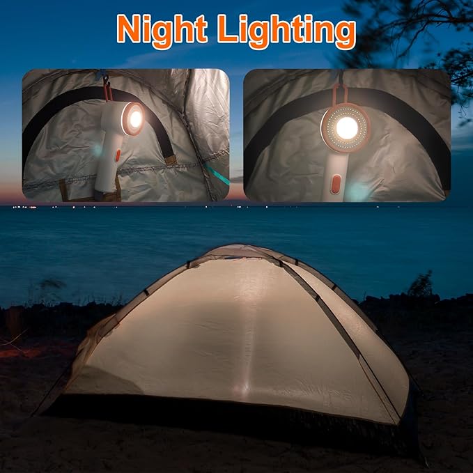 Portable Camping Shower Head with Filter Function, Handheld Electric Shower Head with LED Light and USB-C, Integrated Design of Water Pump with Filtration, Outdoor Camp, RV, Travel, Indoors