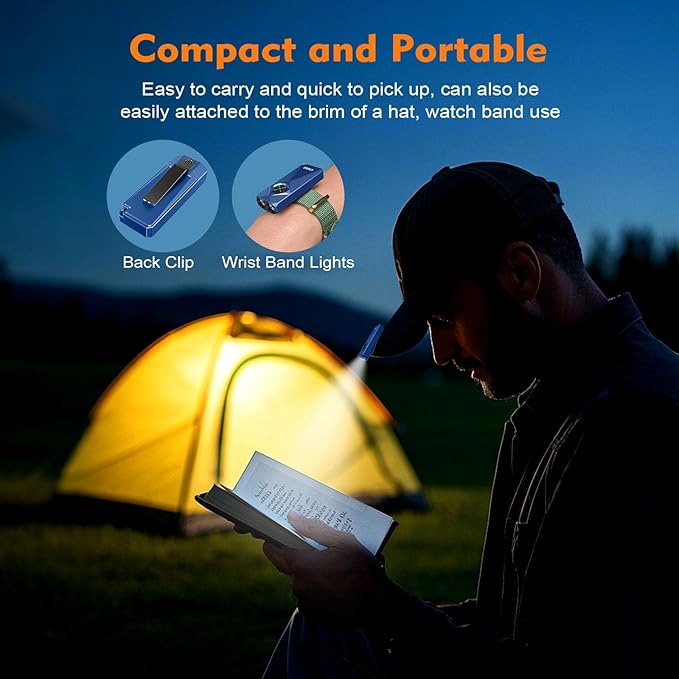 VTIGER K1 800 High Lumens Key Chain Light, Small EDC Rechargeable Keychain Flashlight, Compact LED Tiny Flashlight with Magnetic, Mini Clip-on Pocket Lights for Camping, Emergency, Everyday Carry