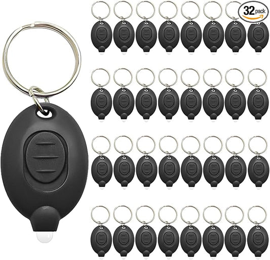 Mini Keychain Flashlight, Ultra Bright Micro Torch, Compact Key Ring Light with White Beam, Emergency Pocket Torch for Outdoor Camping Hiking (32 PCS)