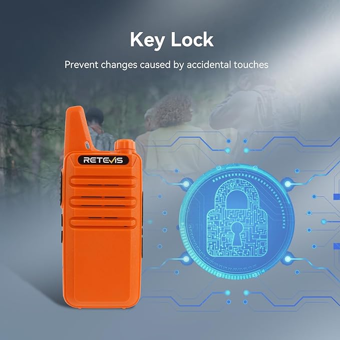 Retevis RT22 Rechargeable Walkie Talkies, Long Range Two Way Radio for Adults, Portable Handheld Radio, Voice Activated, Emergency Alarm, Upgraded Type-C Charing, Outdoor Hiking Travel(4 Pack, Orange)