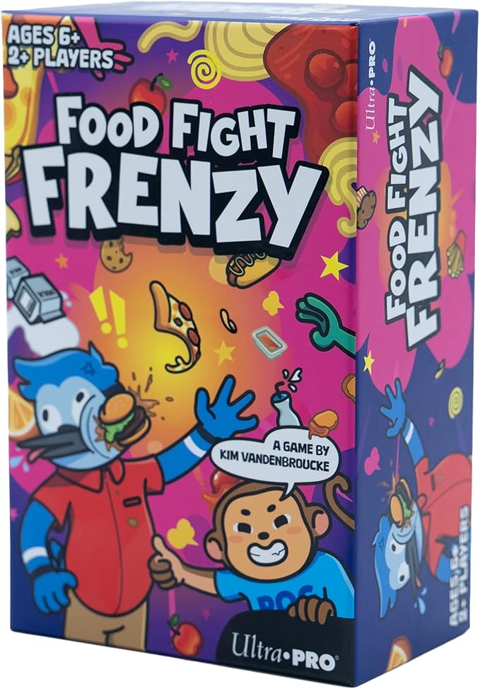 Food Fight Frenzy - Fun & Fast-Paced Family Dice Game Rolls, Pattern Matching, and Dice Game for 2-6 Players, 72 Tiles & 13 Oversized Dice, Family Party Game