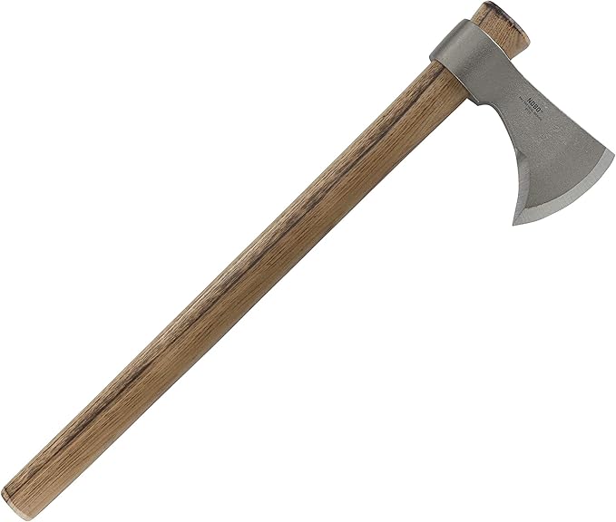 CRKT Woods Nobo Tomahawk Axe: RMJ T-Hawk Lightweight Outdoor Camping Axe, Forged Carbon Steel Blade and Hickory Wooden Handle 2732