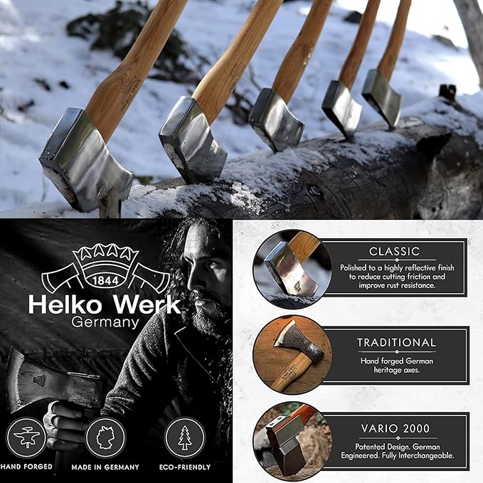 1844 Helko Werk Germany Classic Tasmania Competition Axe - Made in Germany Timber Sporting, Wood Chopping, Racing for Timber Sport - Head 4lbs, Handle 31in (Tasmania) #10498