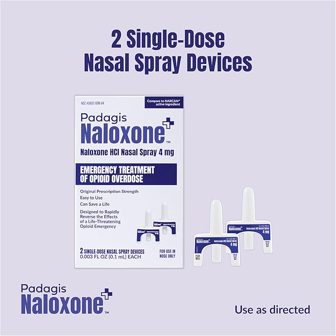 Naloxone HCI Nasal Spray, 4 mg ??Emergency Treatment for Opioid Overdose - Rapid-Response Opioid Overdose Reversal, 2 Dose Single Use Nasal Spray