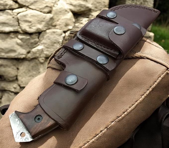 Poshland TR-891 Custom Handmade Damascus Steel Tracker knife - Gifts for Men, Horizontal Carry Knife
