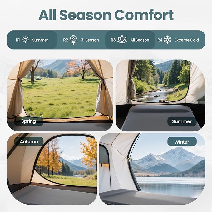 Camping Sleeping Pad with Electric Pump, 3.15" Thick Self Inflating Memory Foam Camping Mattress Pad with Pillow, 4-Season Portable Camp Sleeping Mat for Travel,Car,Tent,Home-Grey