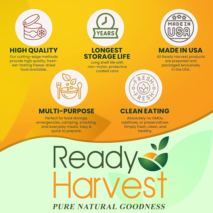 Ready Harvest Dehydrated Food - Apple Slices | Emergency Food | Camping & Survival Kits | #10 Can | 30-Year Shelf Life | Cans Filled to the Top
