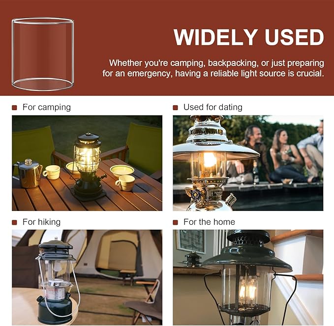 Glass Globe for Dual Fuel Lanterns Replacement - Compatible with Coleman Model 288 Series Propane Lanterns - Crack Resistant Outdoor Lighting Accessories for Camping, Hiking & Emergency Use