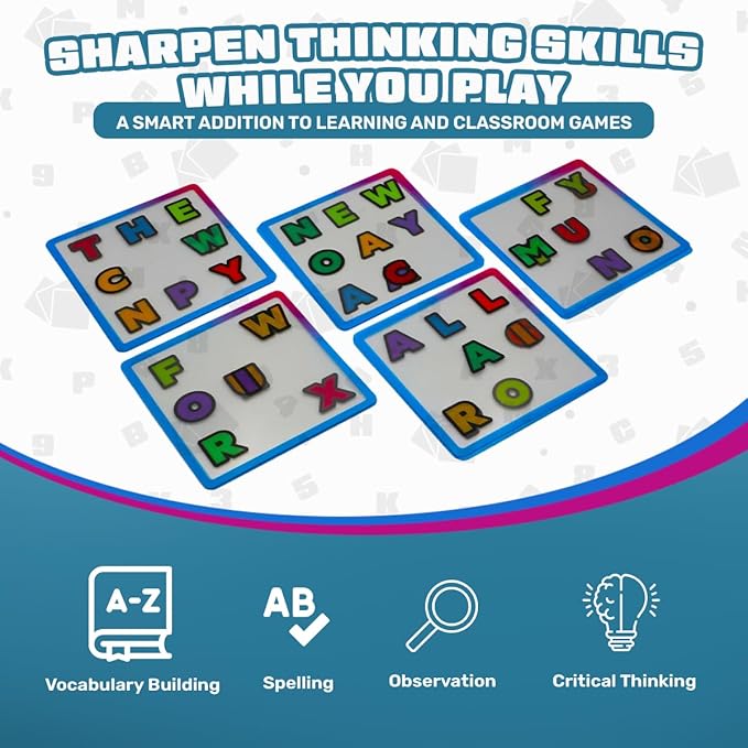 ??Fast-Paced Transparent Word Card Game for Adults & Teens, Educational & Fun Travel Games for Road Trips, Party and Family Games for Kids & Adults Game Night Fun, 2?? Players, Ages 8+