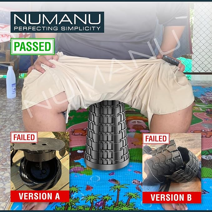 NUMANU 2025 Upgraded Collapsible Stool, Max 620lb, Height Adjustable Retractable Telescopic Seat, Portable Folding Stool, Travel Chair, Foldable Camping Seat or Footrest Gift for Outdoors, 2.5"-18" H