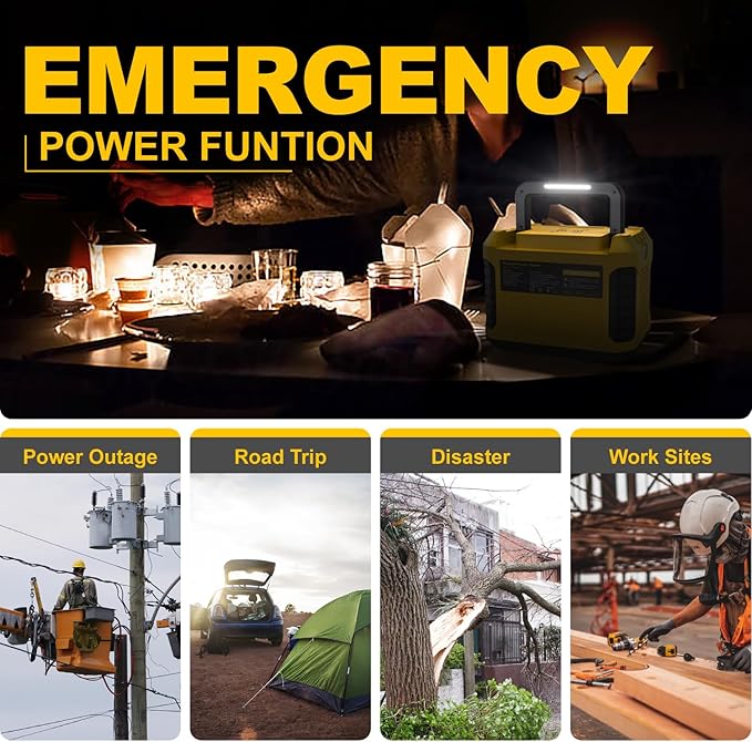 Togo POWER Portable Power Station-500W Solar Generator with 120V/Peak 1000W AC Outlet 288Wh Lithium Battery,7-Port Charging Backup for Off-Grid Road Trip CPAP Home Emergency Power Outage
